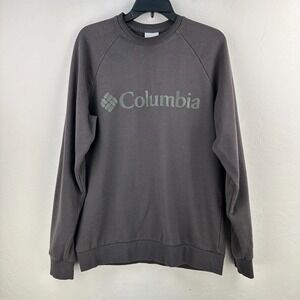 Columbia Sweatshirt Mens Medium Gray Knit Long Sleeve Pullover Crew Neck Stretch